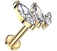 Titan Labret Marquise Schliff Zirkonia Push-In