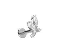 Titan Labret mit Innengewinde + 925er Silber Aufsatz MOISSANIT-ZWEIG