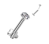 Titan Labret Zirkonia Blumen Base Push-In