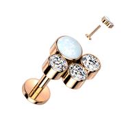 Titan Labret Zirkonia Opal Innengewinde