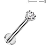 Titan Labret Zirkonia Quadrat Push-In
