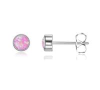 Titan Ohrringe Hypoallergen Damen Herren Mädchen G23 Titan Ohrstecker Kleine Rosa Opal Ohrstecker 5mm