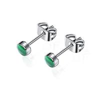 Titan Ohrstecker für Frauen und Mädchen - 5mm Naturstein Edelsteine Hypoallergene Ohrringe - Nickel Frei Schwarzer Onyx für Empfindliche Ohren