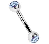Bauchnabelpiercing ADELIA´S "Piercing - Bauchnabelpiercing Titan Banane Zirkonia", hellblau, Piercings, Damen, Banane mit Zirkonia, 1,2 mm Länge, 1,2 mm Stärke, Titan (79057631-0) hellblau