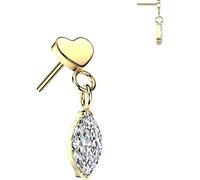 Titan Top Top flaches Herz mit Marquise Zirkonia Anhänger Push-In