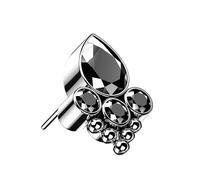 Titan Top Top Tropfen 4 Zirkonia Silber Push-In