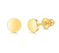 TitanHeart Titan-Ohrstecker, Hypoallergene F136 Titan Schraubverschluss-Ohrringe Für Frauen Und Männer, Minimalistische Klassische Flachrücken-Ohrringe Für Empfindliche Ohren