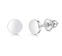TitanHeart Titan-Ohrstecker, Hypoallergene F136 Titan Schraubverschluss-Ohrringe Für Frauen Und Männer, Minimalistische Klassische Flachrücken-Ohrringe Für Empfindliche Ohren