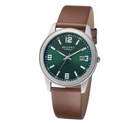 Titanuhr REGENT, braun, Armbanduhren, Herren, Quarzuhr, Armbanduhr, Damenuhr, Herrenuhr, Lederarmband, analog, Tag (77847238-0) braun