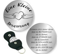 Tixlux Kleine Umarmung Glücksbringer, Glücksbringer mit Tasche, Mutmacher Geschenk, Gute Besserung Geschenke, Glücksbringer Prüfung für Familie Lieblingsmensch Frauen Jungen Patient (Silber)