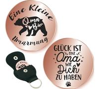 Tixlux Kleine Umarmung Glücksbringer, Glücksbringer mit Tasche, Pocket Hug, Mutmacher Geschenk, Gute Besserung Geschenke, Schlüsselanhänger für Freundin Frauen Patient (Roségold)