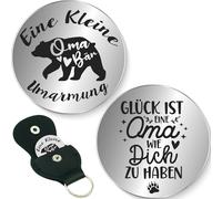 Tixlux Kleine Umarmung Glücksbringer, Glücksbringer mit Tasche, Pocket Hug, Mutmacher Geschenk, Gute Besserung Geschenke, Schlüsselanhänger für Freundin Frauen Patient (Silber)