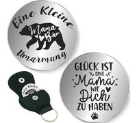 Tixlux Kleine Umarmung Glücksbringer, Glücksbringer mit Tasche, Pocket Hug, Mutmacher Geschenk, Gute Besserung Geschenke, Schlüsselanhänger für Freundin Frauen Patient (Silber)