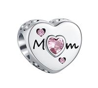 TIZU Charms Anhänger der Mutter 925 Sterling Silber Herz Bead Charm für Europäische Armband Halskette für Frauen Mutter