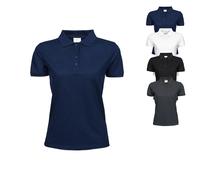 TJ1401 Tee Jays Damen schweres Polo Piqué kurzarm Navy S