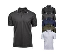 Tee Jays Poloshirt Luxury Stripe Stretch – dehnbar, kurzarm – Weiß/Navy M