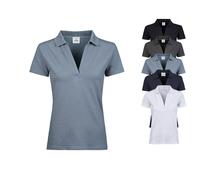 Tee Jays Womens Luxury Stretch V-Neck Polo 3XL black