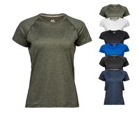 TJ7021 Tee Jays Damen schnelltrocknendes Sport T-Shirt Black Melange XXL