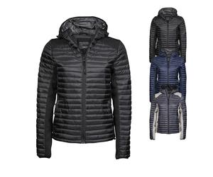 TJ9611 Tee Jays Damen ASPEN Steppjacke mit Kapuze Space Grey XXL