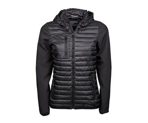 TJ9629 Tee Jays Damen CROSSOVER Jacke mit Kapuze Black 3XL