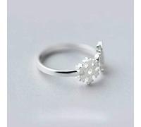 TKHP Ring, S925 Silber Ring Weibliche Koreanische Mode Gebürstet Schneeflocke Ring Romantischer Weihnachtsring