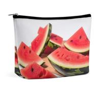 TKJMCSW Slices of Watermelon Make-up-Tasche für Damen, große Kapazität, Kulturbeutel, tragbar, Make-Up-Organizer, Kosmetiktasche, Reisetasche für Kosmetik-Aufbewahrungstasche für Reisen, Arbeit, Stil,