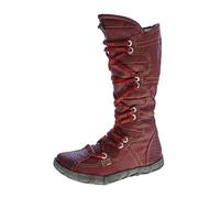 TMA Leder Winter Stiefel Damen Schuhe gefüttert echt Leder 2018 Reptil Print Rot Gr. 37