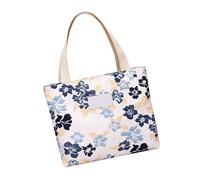 Tmboryuu Damen Tasche aus mit Blumenmuster und Tragegriff an der Oberseite Geräumiger Innenraum Bequemer Riemen Freundliche Mehrzweck Tragehandtasche Canvas Tragetasche für leichten Shopper an
