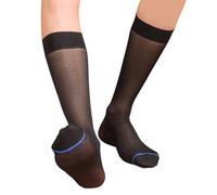 Tmboryuu Dünne, formelle Anzugssocken aus Seide, durchsichtige, transparente Over the Calf Tube Business Kleider für Männer, blau gestreift, durchsichtige Business Anzugsstrümpfe