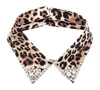 Tmboryuu Eleganter falscher Kragen mit Leoparden Design, glattes Polyester, perfektes Outfit Verstärker, Polyester Halsaccessoire
