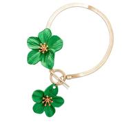Tmboryuu Elegantes florales Fußkettchen, leicht, 18 g Legierung, Schmuck, verstellbar, 27 cm, Fußkette, Blumen Accessoire, modischer weißer Blumen Anhänger