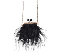 Tmboryuu Kleine Clutch Tasche aus Plüsch, Federn, Abend Schulterhandtasche mit abnehmbarer Kette für Hochzeit, Abschlussball, Partytaschen für Damen, Hochzeit für formelle Clutches und Clutches