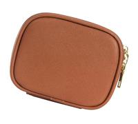 Tmboryuu Make up Tasche mit LED Spiegel, kleine, wiederaufladbare, tragbare Kosmetiktaschen, Kulturbeutel für die Arbeit, Pool, Leder Organizer