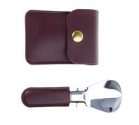 Tmboryuu Tragbarer, zusammenklappbarer Schuhlöffel aus Metall mit weichem, kompaktes Werkzeug für Büro, Aufbewahrungskoffer für Erwachsene, tragbarer, faltbarer Schuhlöffel aus Edelstahl