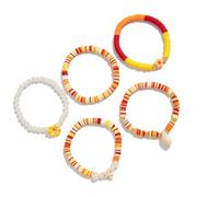 Tmboryuu Verspieltes weiches Ton Armband, multifunktionale elastische Perlen Handkette, geeignet für jugendliche Frauen und Strandliebhaber, Ton Perlen Armband Set