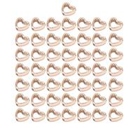 Tmboryuu Von 50 Herz Abstandsperlen, hohler Anhänger Schmuck | CCB, Doppellochperlen, Herzrahmenperlen, Schmuckzubehör für Heimwerker, perfekt für Schmuck