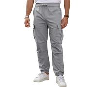 TMEOG Cargohose Herren Slim Fit Stretch Lang Bequeme Hose mit vielen Taschen für Alltag Freizeit und Sport