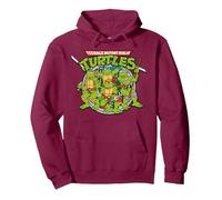 TMNT Turtle Power-Logo, Teenage Mutant Ninja, 80er-Jahre-Retroshow Pullover Hoodie, Unisex für Erwachsene, Kastanienbraun, M