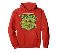 TMNT Turtle Power-Logo, Teenage Mutant Ninja, 80er-Jahre-Retroshow Pullover Hoodie, Unisex für Erwachsene, Rot, L