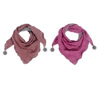 TMTGTS Dreieckstuch 2 Stück 72×48cm Kinder Baumwolltuch Schal Niedlich lässig Dreieckstuch Halstuch mit Haarball Weich Kinder Musselin Kopftuch Loop Halstücher Perfekt für Sommer Herbst Winter(2#+3#)