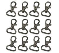 TMTGTS Karabinerhaken D-Ringen 30 Stück Schlüsselring Verschluss 360°Drehbar Schlüsselketten-Clip Metall Lanyard Karabinerhaken Taschenverschluss 15mm für Handtasche Hardware Befestigungen(Schwarz)