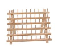 Tnfeeon Garnständer aus Holz Zum Nähen, Garn-Organizer aus Buchenholz, 60 Spulen, Klappbare Beine, Lackierbare Oberfläche, 30 X 39,9 Cm, Zum Sticken, Quilten, Basteln, Raumnutzung