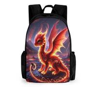 TNFHSOFT Fliegender Drache Kinder-Rucksack, Mädchen, Jungen,Große Kapazität 3D Casual Reiserucksack Schulrucksack, Kinder-Büchertasche Mit Reißverschluss 42x30.5cm