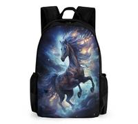 TNFHSOFT Pferd Kinderrucksack Fashion Fun Rucksack Büchertasche Für Jungen Und Teenager 3D-gedruckte Art Schultaschen Für Jungen 42x30.5cm