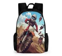 TNFHSOFT Schulrucksack Jungen Teenager Personalisierter Motocross Fahrrad Schulranzen Wasserdichter Großer Rucksack Jugend,Kinderrucksack