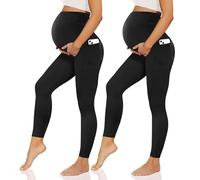 TNNZEET Umstandsmode Damen Umstandsleggings Umstandshose Lang Schwangerschaft Leggings Blickdicht mit Taschen für Yoga