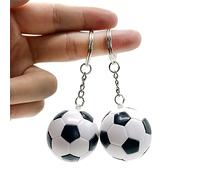 TNSRAY 2 Stück Fußball Schlüsselanhänger - Metalldrehendes 3D Sport Keychain, Geburtstagsgeschenk, Fußball Schlüsselanhänger Mini Fussball Sport Mitgebsel Schlüsselanhänger für Kinder
