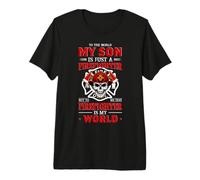 to The World My Son is Just A Firefighter Funny Firefighters Premium T-Shirt