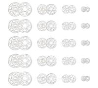 TOAOB 120 Paar Druckknöpfe zum Annähen 7 mm 12 mm 15 mm 21 mm Transparent Unsichtbare Kunststoff Knöpfe für DIY Kleidung Hemden Nähen Knöpfe