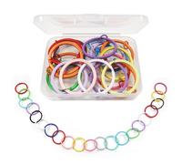 TOAOB 20 Stück Bunte Flache Schlüsselringe 30 mm Schlüsselringe Klein mit 8 mm 10 mm Geteiltem Ringe Schlüsselanhänger mit Spaltringe Metallische Schlüsselanhänger Ringe für Schlüssel Halsketten